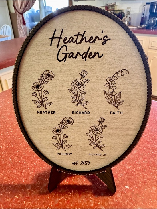 Hand Crafted Other - Hand crafted customized Shelf sign Mom’s Children’s name & birth month flower
